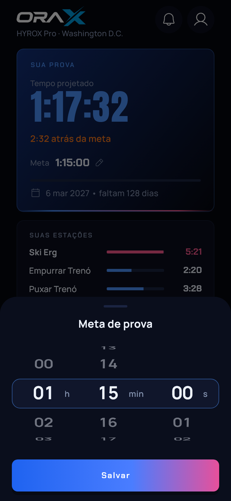 Tela do app ORAX
